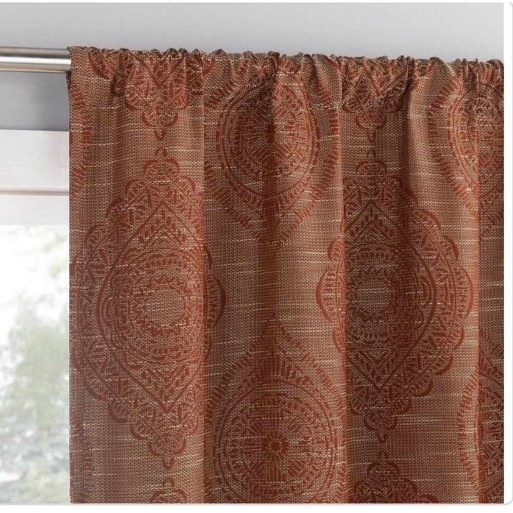 2 PCs Sun Zero Sintra Medallion Russet 40"x84" Polyester 100% Blackout New - Picture 4 of 16